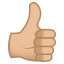 Thumbs up: medium-light skin tone :thumbsup_tone2: 👍🏼