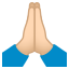 Folded hands: light skin tone :pray_tone1: 🙏🏻